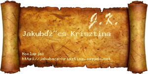 Jakubács Krisztina névjegykártya