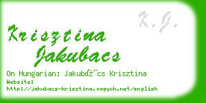 krisztina jakubacs business card